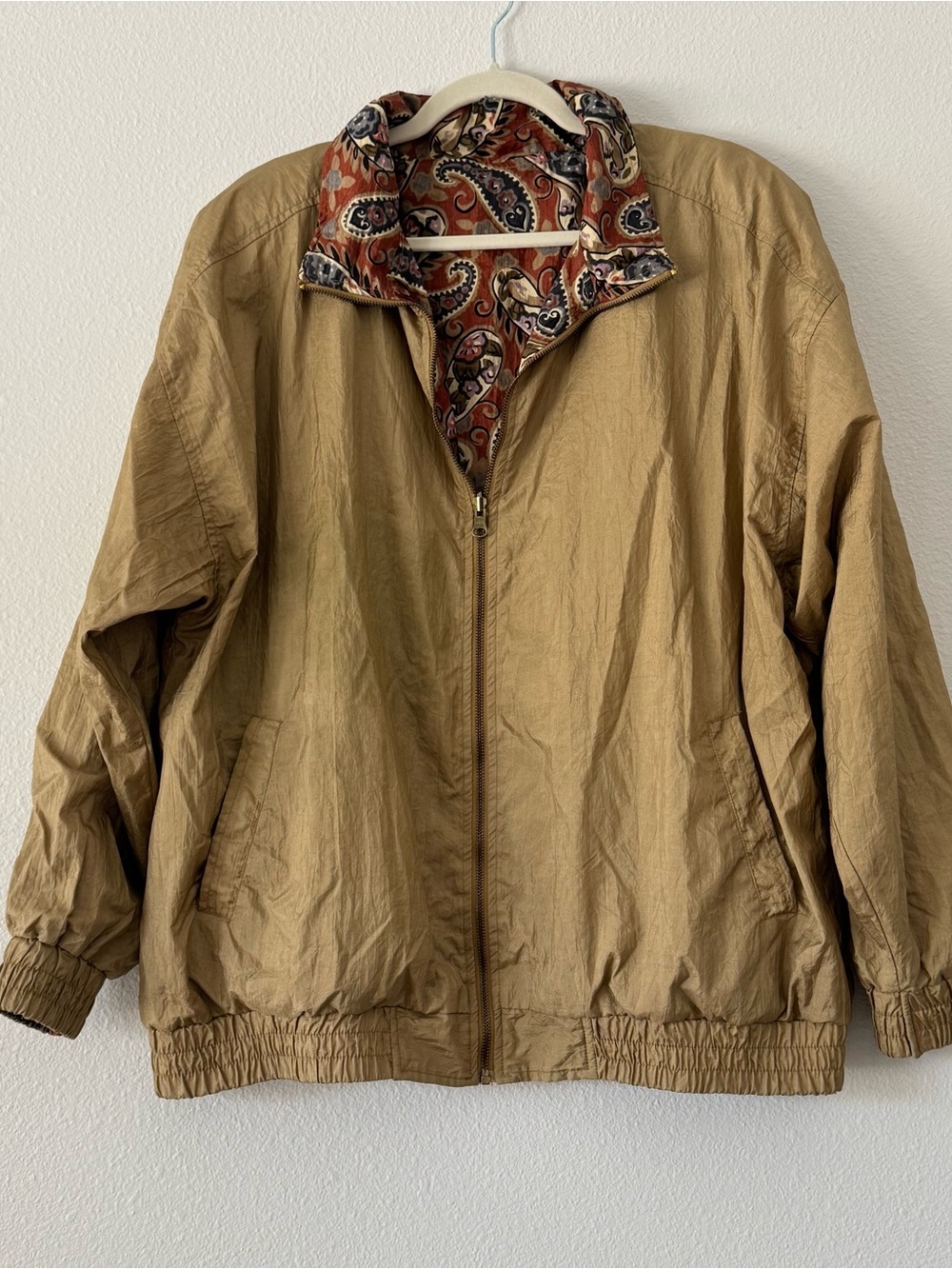 Vintage Windbreaker Wmns Jennifer Moore Reversible Paisley 100% Nylon  Jacket XL